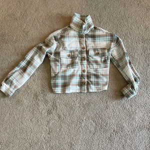 Just Polly Nee York flannel, size small, colored white orange and light blue